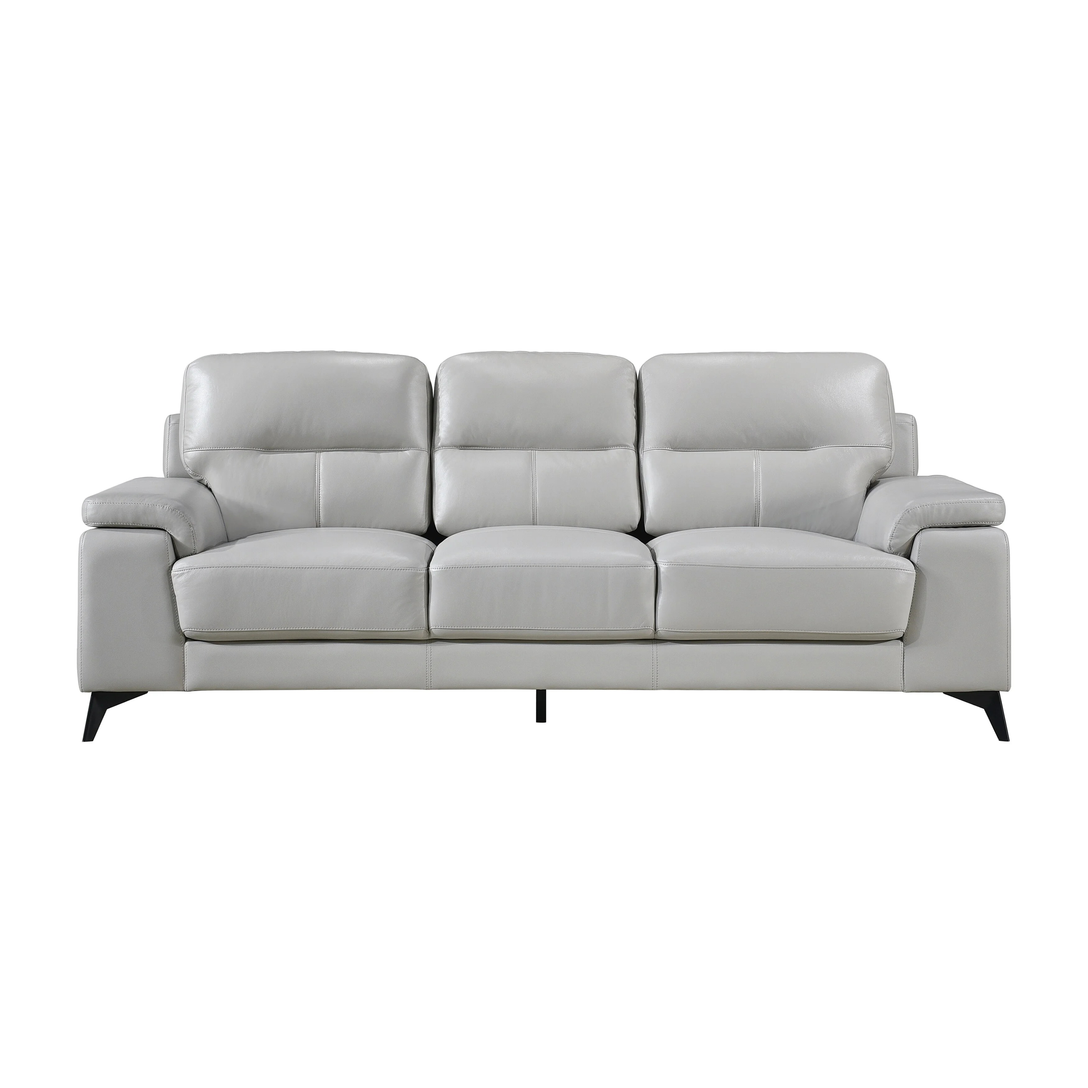Fremont & Park Socorro Contemporary Leather Sofa Silver