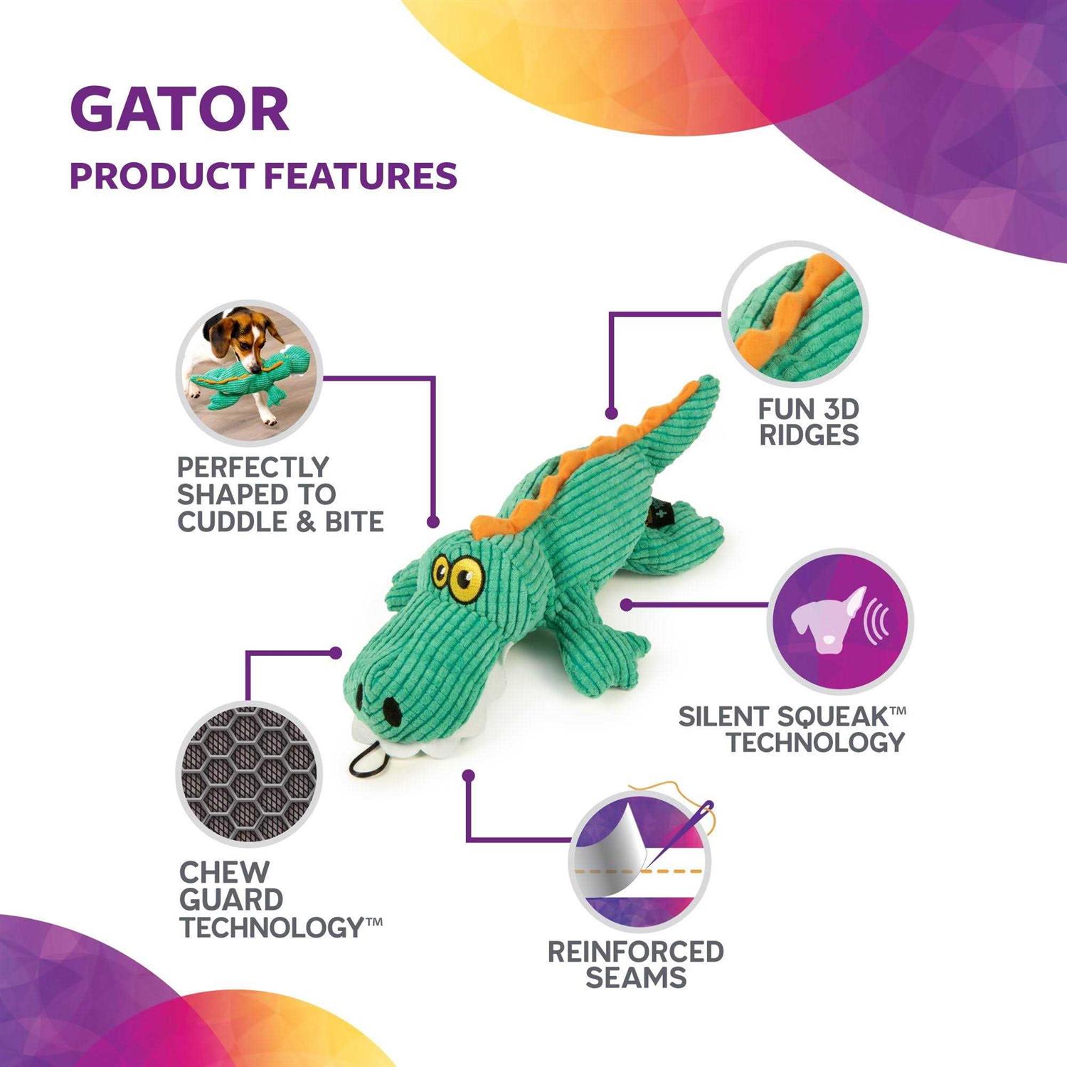 TrustyPup Plush Gator Dog Toy - Pet Supplies online store