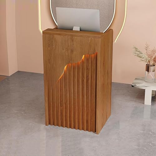 Reception Desk Counter Table, Standing Front Desk, with Open Shelves, Modern Retail Counter, for Supermarket Convenience Store Hotel,K,60cm