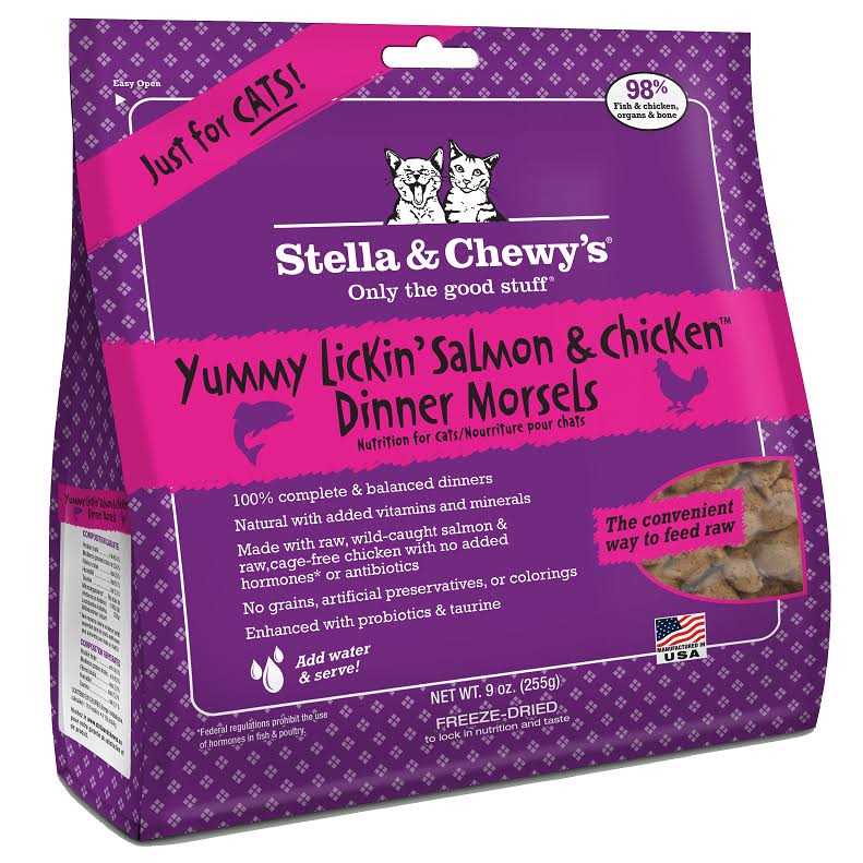 Stella & Chewy's Dinner Yummy Lickin' Salmon Chicken Freeze-Dried Cat Food - Pet Supplies online store