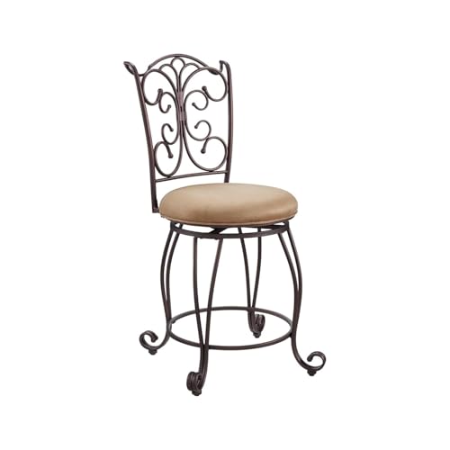 Linon Gathered Back Swivel Bar Stool 30