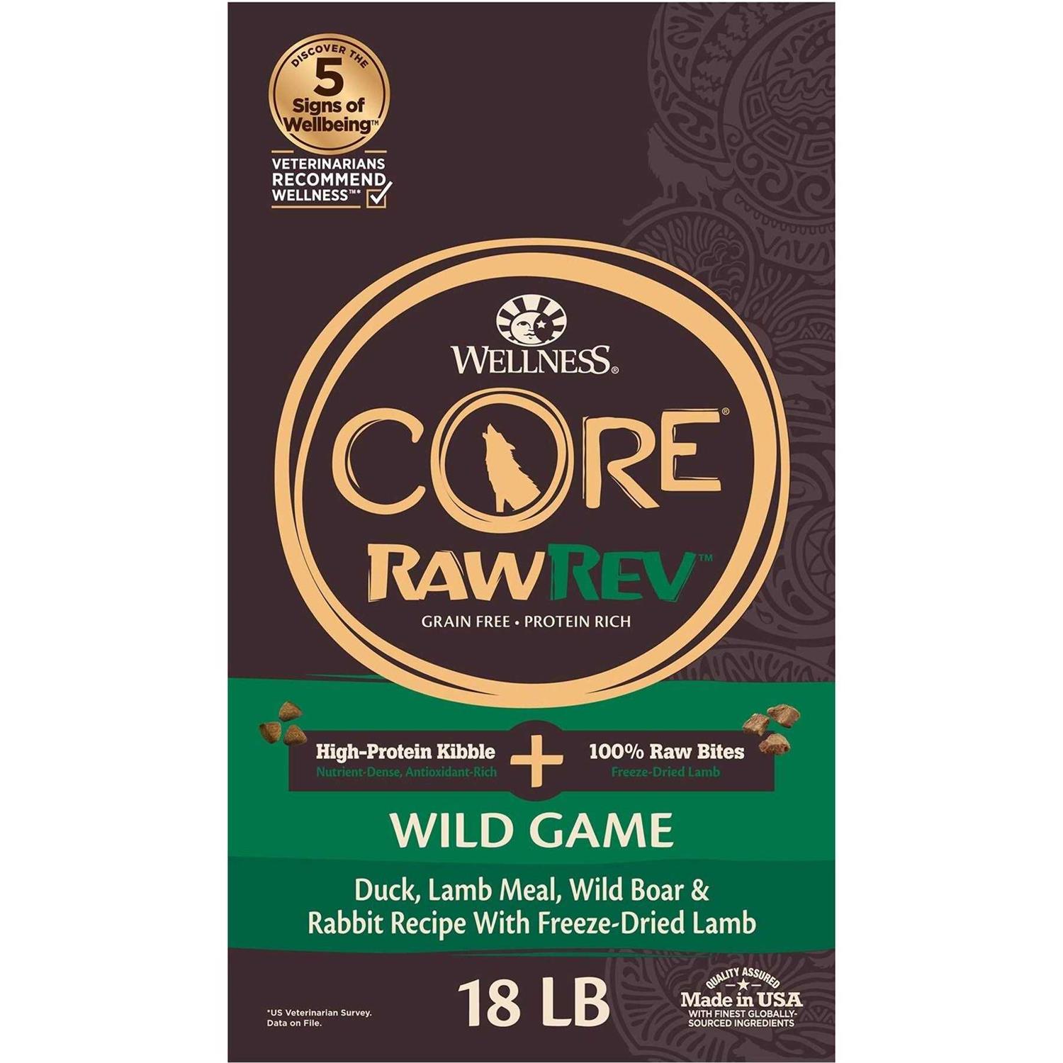 Wellness Core RawRev Natural Grain Free Wild Game Freeze Dried Dry Dog Food - Pet Supplies online store