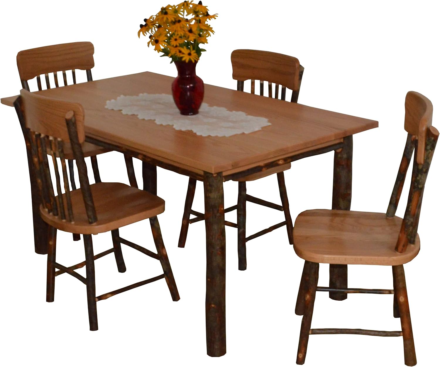 4' Hickory Farm Table, Natural Finish