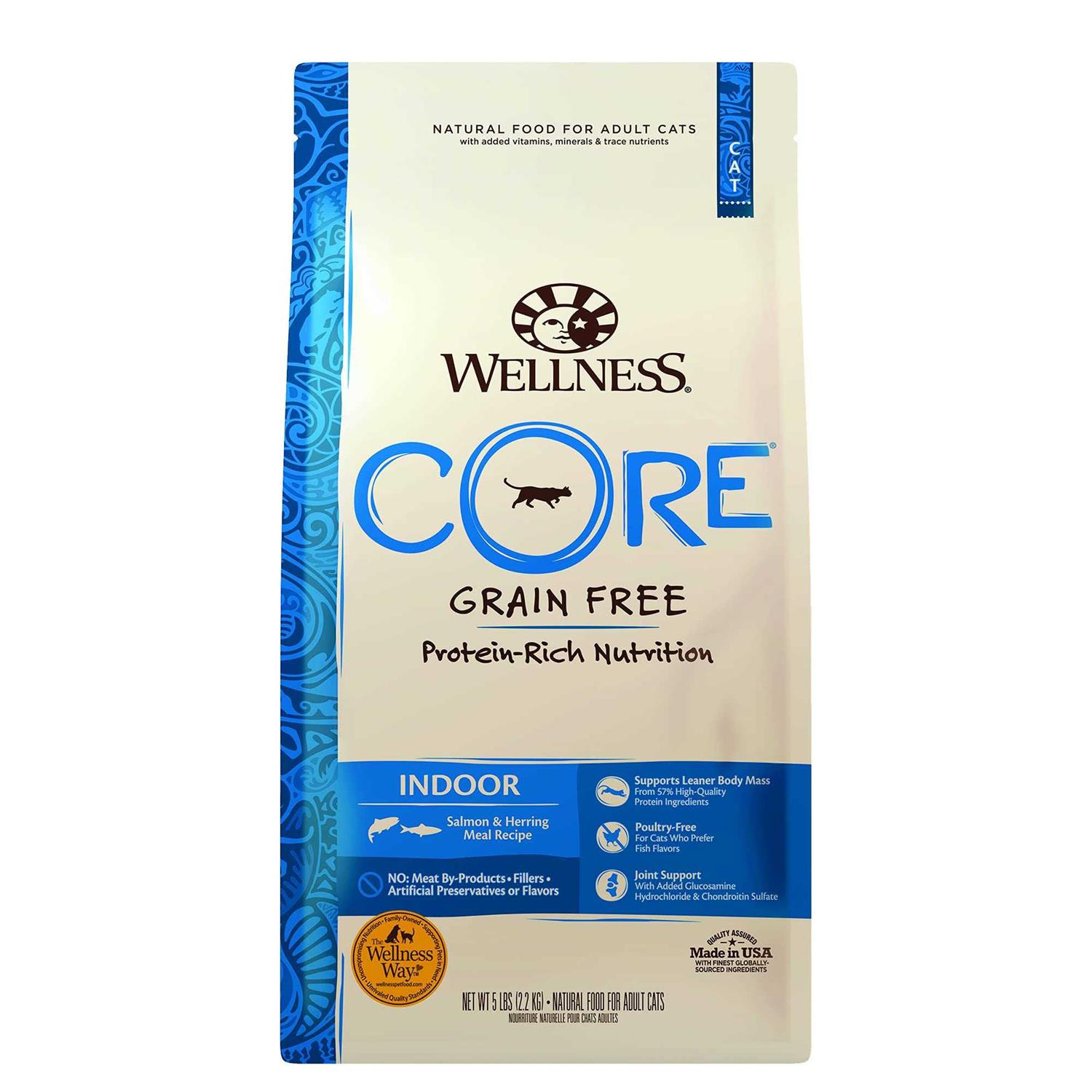 Wellness Core Grain-Free Indoor Salmon & Herring Meal Recipe Dry Cat Food - Pet Supplies online store