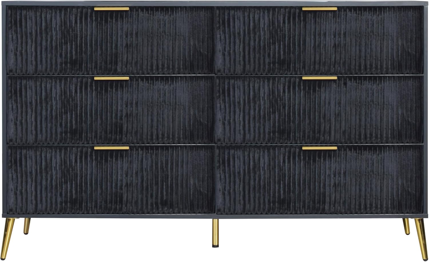 New Classic Furniture Kailani Wood 6-Drawer Dresser, Black