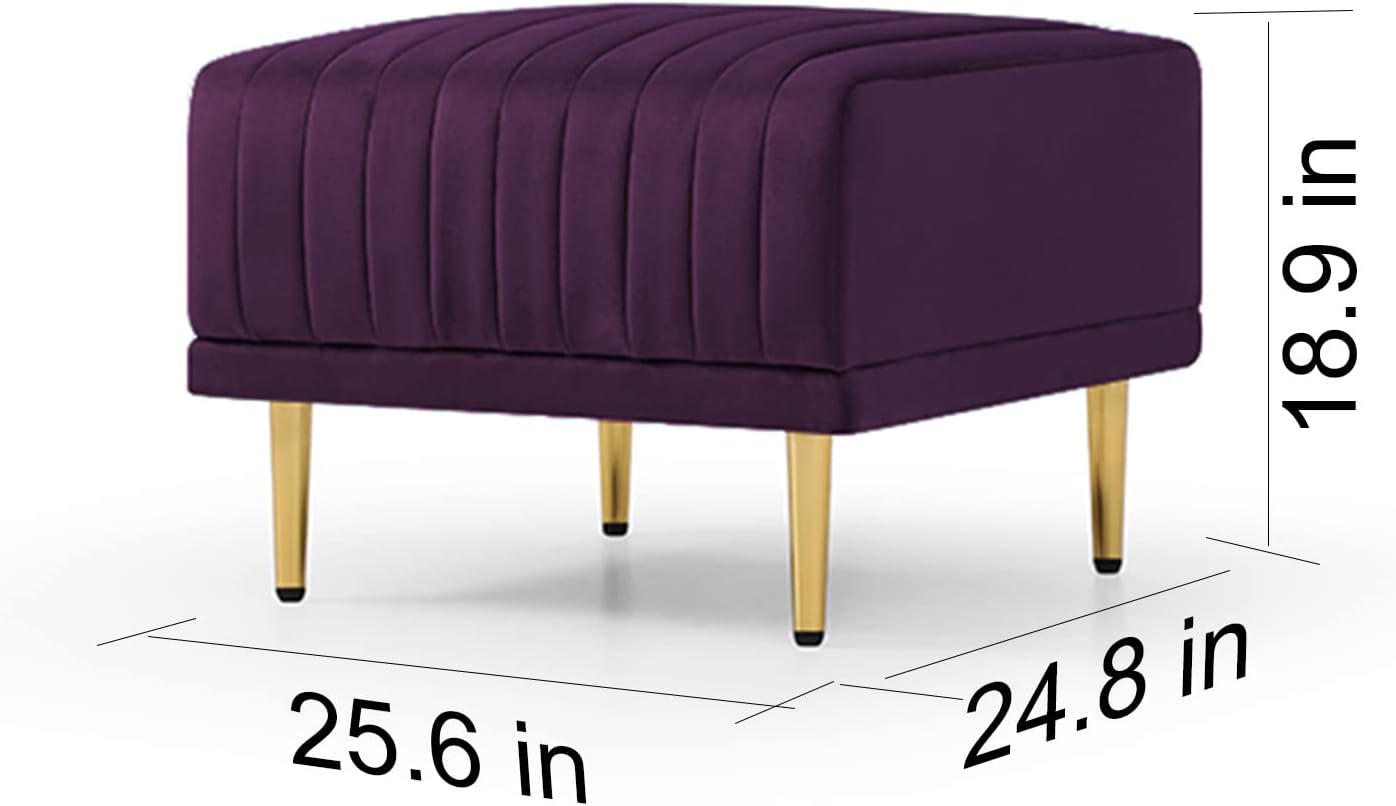 Purple Velvet Ottoman for Modular Sectional Living Room Sofa or Chairsofas.