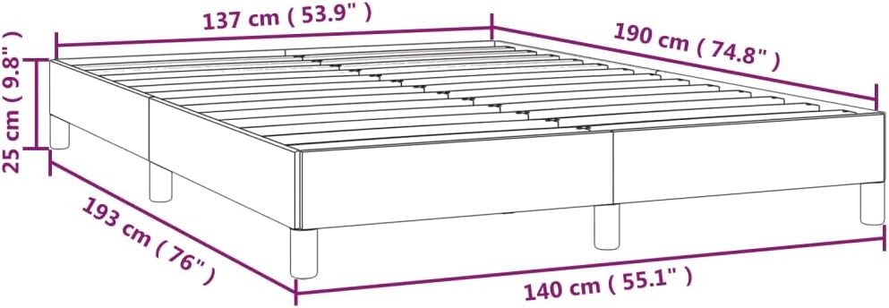 vidaXL Bed Frame - Full Velvet, Light Gray Double Bed Made of Plywood and Engineered Wood, Sized 76