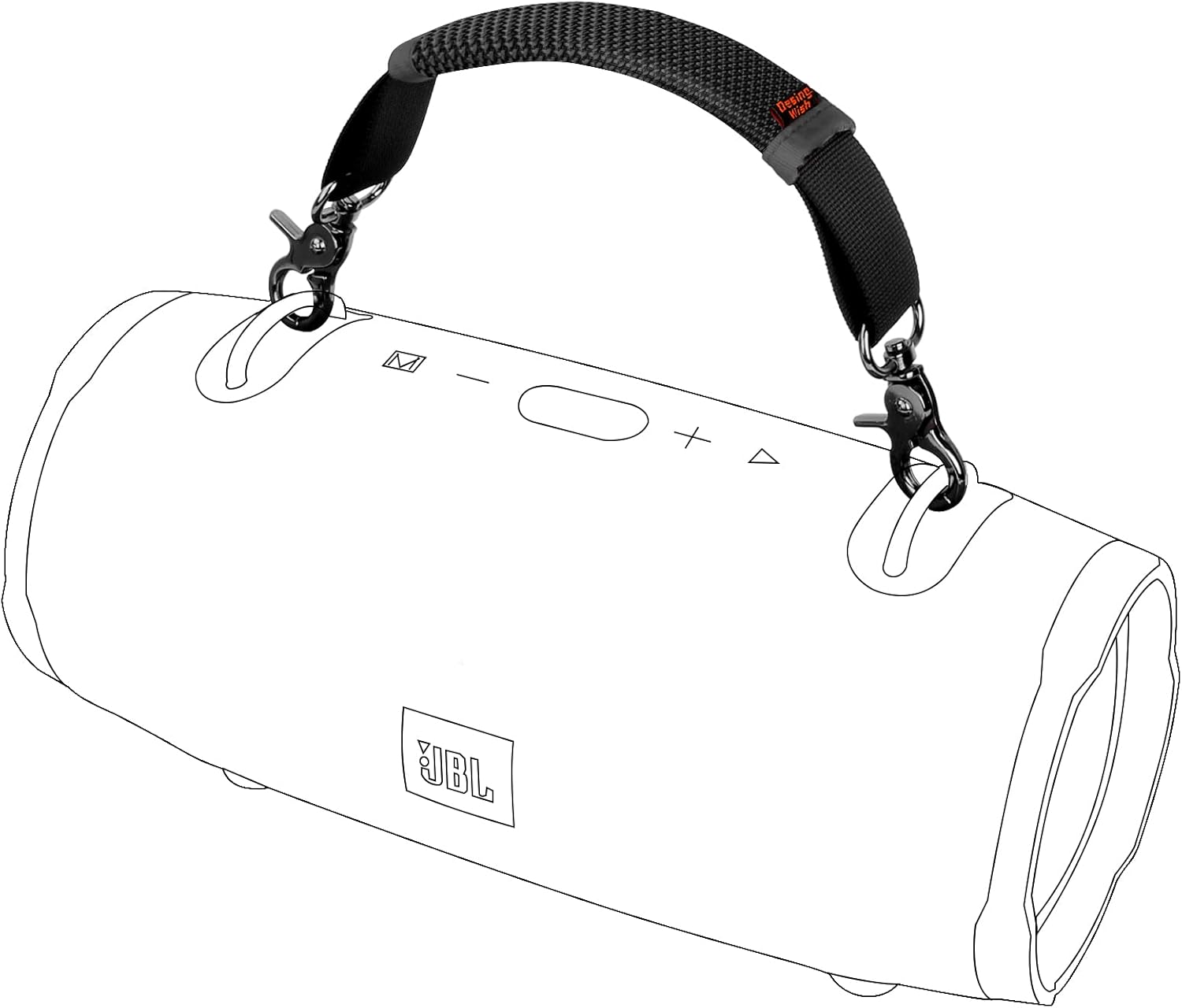 Desing Wish Removable Speaker Handle Strap Compatible with JBL Xtreme/Xtreme 2/ Xtreme 3/ W-King X10/ ZEALOT S67 Outdoor Travel Speaker Handle Belt (Black)