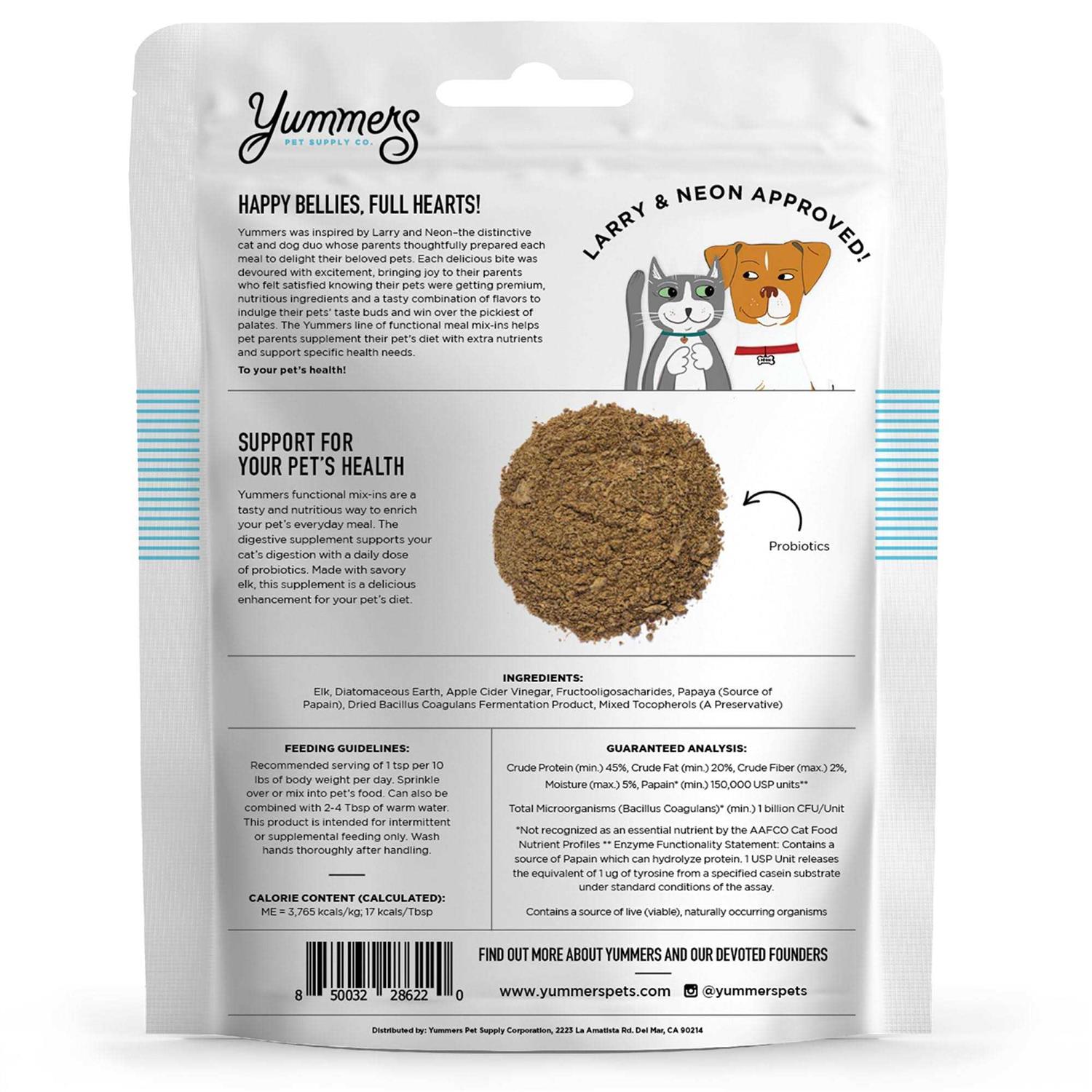 Yummers Digestive Functional Mix-Ins Elk Cat Food Topper - Pet Supplies online store