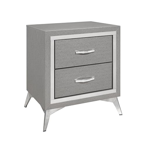 New Classic Furniture Huxley Wood 2-Drawer Nightstand, Gray