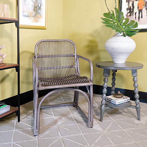 OSP Home Furnishings Hastings Rattan Club Chair with Sled Base, Grey