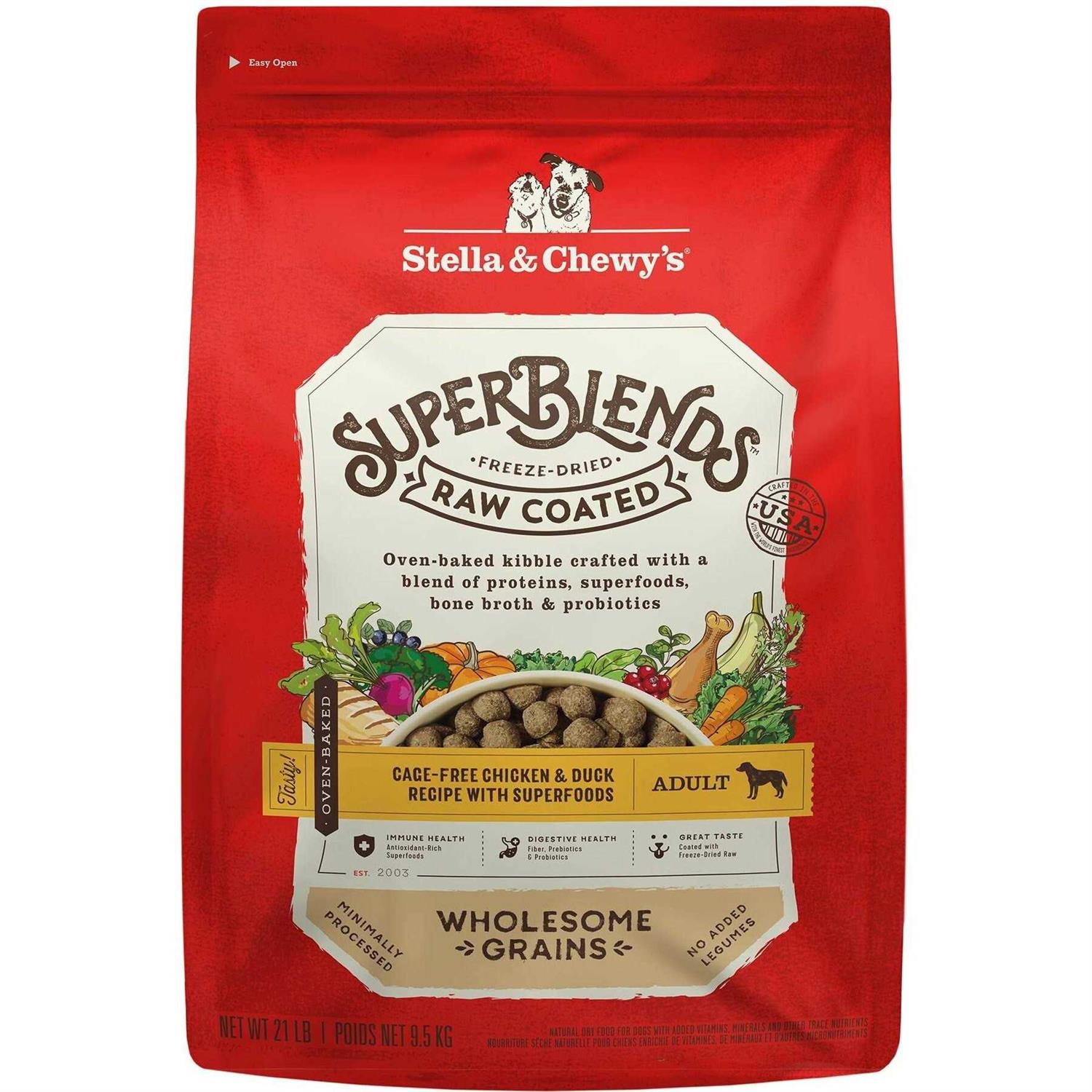 Stella & Chewy's SuperBlends Raw Wholesome Grains Cage Free Chicken & Duck Recipe with Superfoods - Pet Supplies online store
