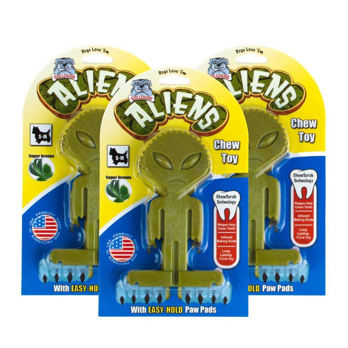 Bullibone Small Alien Bone Dog Chew Toy for Small Dogs With Easy Hold Grips - Pet Supplies online store