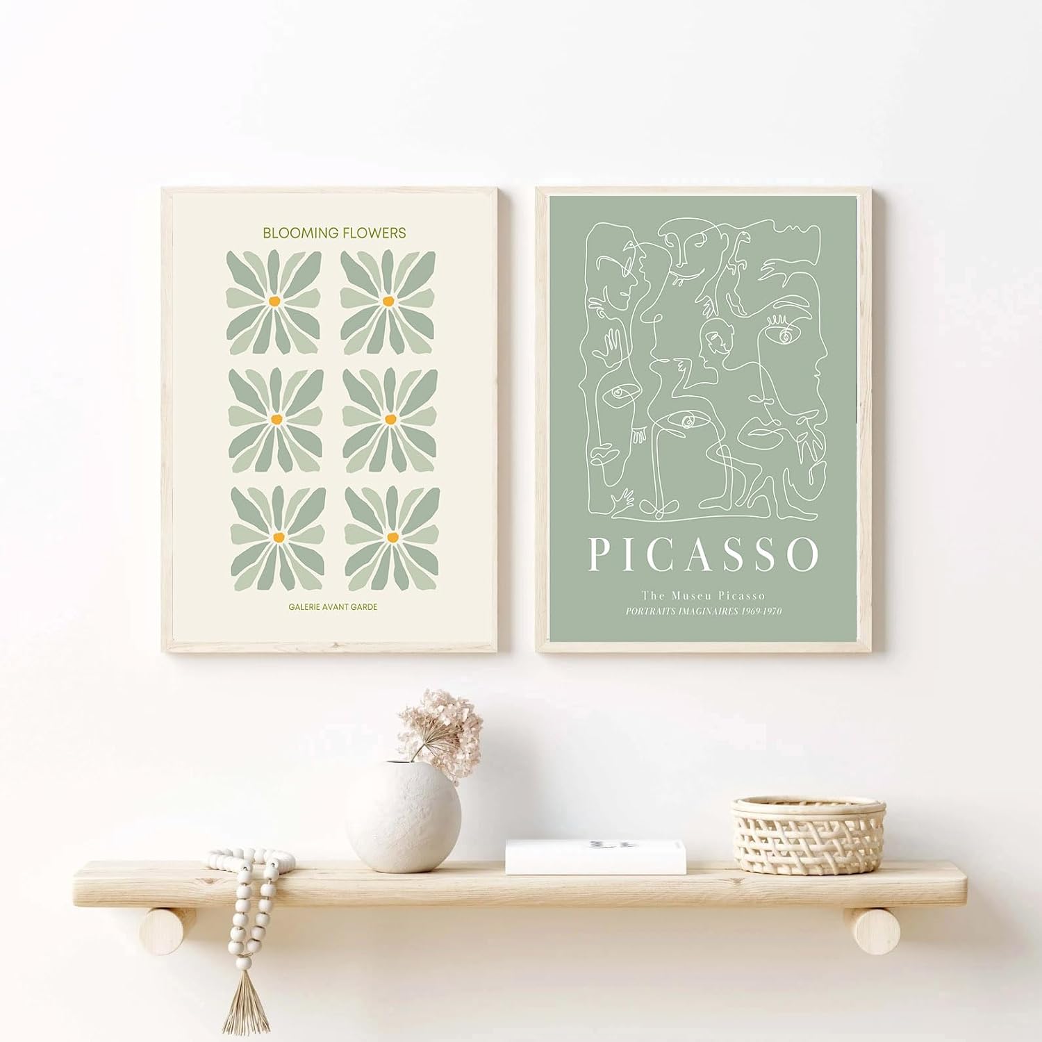 Matisse Sage Green and Beige Aesthietic Wall Art Decor - 8 Large (11