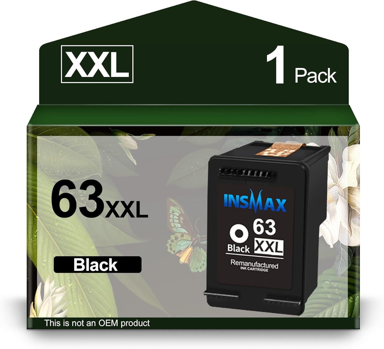 63XL Black Ink Cartridge Replacement for HP Ink 63 63XXL HP Works with OfficeJet 3830 4650 4655 5200 5255 5258 Envy 4520 4512 DeskJet 1112 3630 3632 Printer (1 Black)
