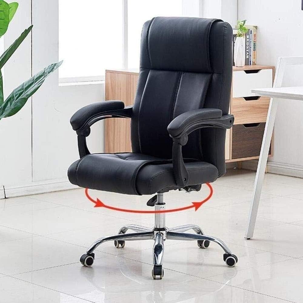 PU High-Back Office Chair Executive Swivel Armchairs Steel Base Height Adjustable Household Desk Chair (