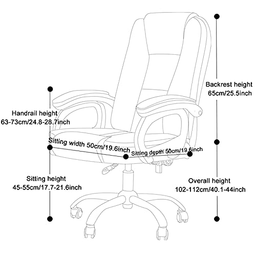 High Back Computer,PU Leather Office Ergonomic Comfortable Home Arm Conference vision
