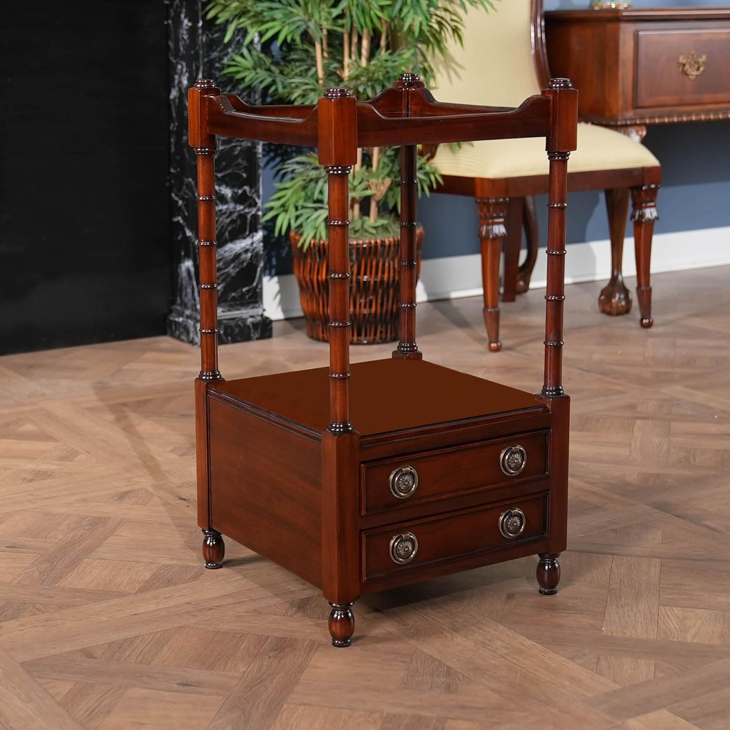 NSI097 Mahogany Two Drawer Stand