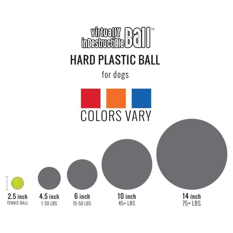 The Virtually Indestructible Ball Dog Toy, Color Varies, 6-in - Pet Supplies online store