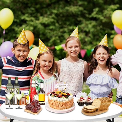 Round Folding Table 48 inch, Bifold Round Table, Plastic Dining Table, Event Commercial Table for Wedding, Party, Garden, Patio