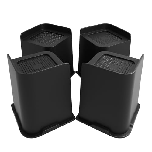 Bed Risers Heavy Duty Furniture Risers, 3 inch Bed Lifts Risers Support up to 5000 Lbs, Suitable for Couch, Desk, Bed, Table and Chair (Set of 4, Black)