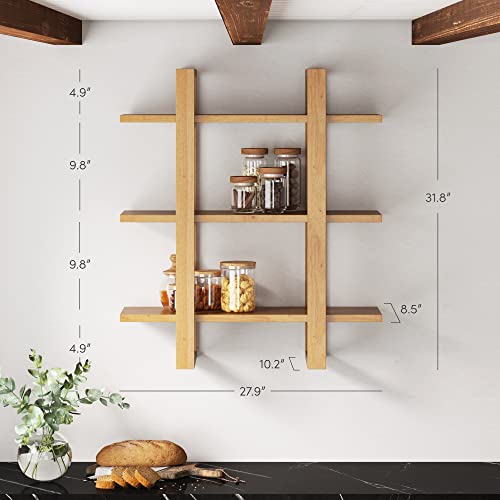 Nathan James Benji Floating Wall Book Shelves, 3-Tier Display Shelf, Decorative Modular Shelf in Solid White Wood for Bedroom, Nursery, Bathroom or Kitchen