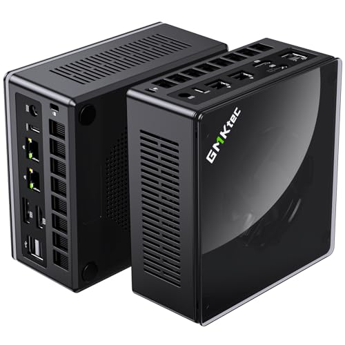 GMKtec M5 Plus Mini PC, AMD Ryzen 7 5825U (Upgraded 7430U/ 5700U), 16GB RAM&512GB PCIe3.0 SSD Desktop Computer with Dual 2.5G LAN, BT 5.2, WiFi 6E, Triple Display/Home & Office