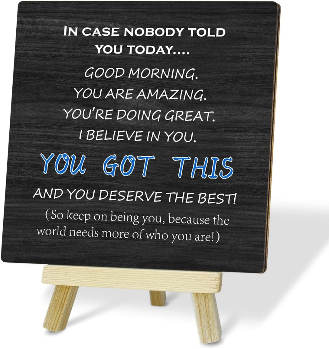 Thank You Gifts Appreciation Gifts Inspirational Quotes Desk Decor Gifts for Women Friends, Positive Plaque With Wooden Stand Desk Decorations for Home Living Room Bedroom Shelf Tabletop(56)