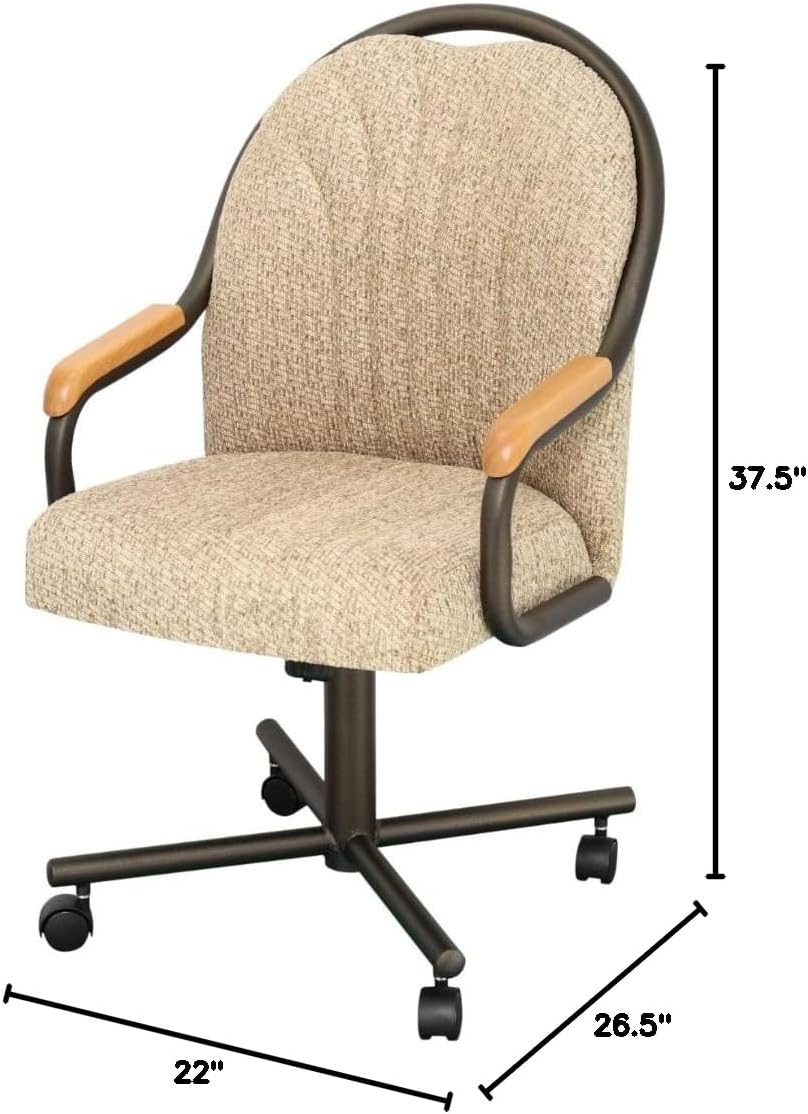 Caster Chair Company Furnish Theory Benton Swivel Tilt Caster Arm Chair in Wheat Tweed Fabric (1 Chair)