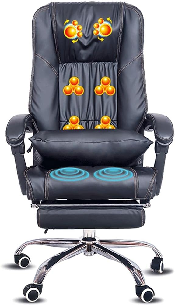 Executive Office Massage Chair,Ergonomic Heated 6 Point Vibrating Swivel Computer Chair, for Office and Home