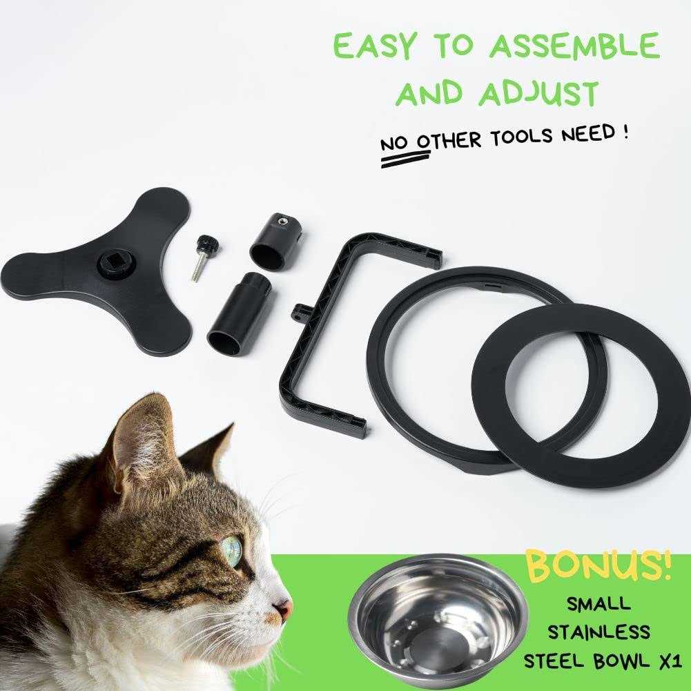 TOLOPU Adjustable Raised Cat Food Bowl - Pet Supplies online store