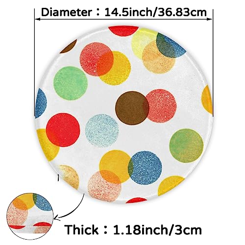Cute Dinosaur Pattern Seat Cushion Memory Foam Kitchen Chair Cushions 14.5 Inch Outdoor Indoor Round Chair Pads for Dining Chairs, Office Chair, Car, Floor, Patio