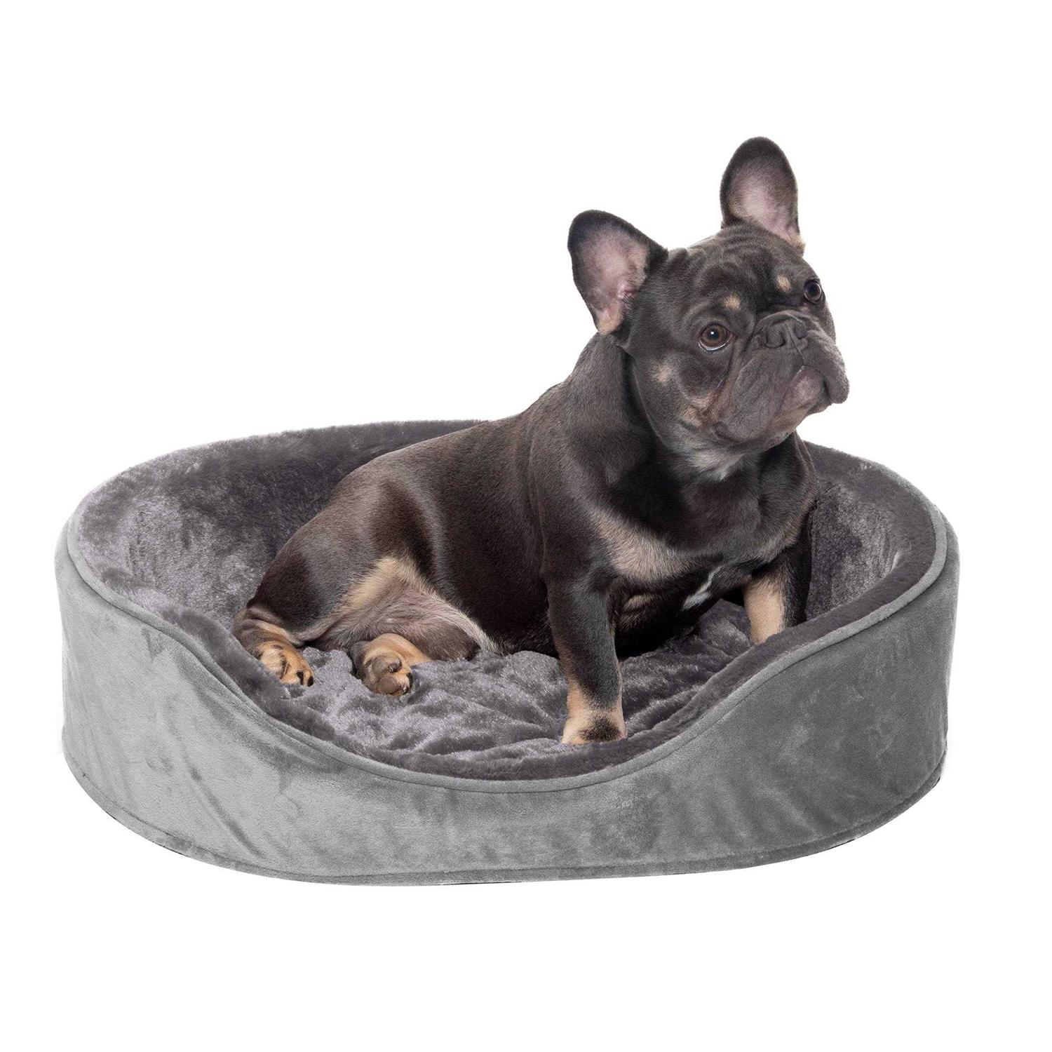 FurHaven Plush & Velvet Oval Dog Bed - Pet Supplies online store