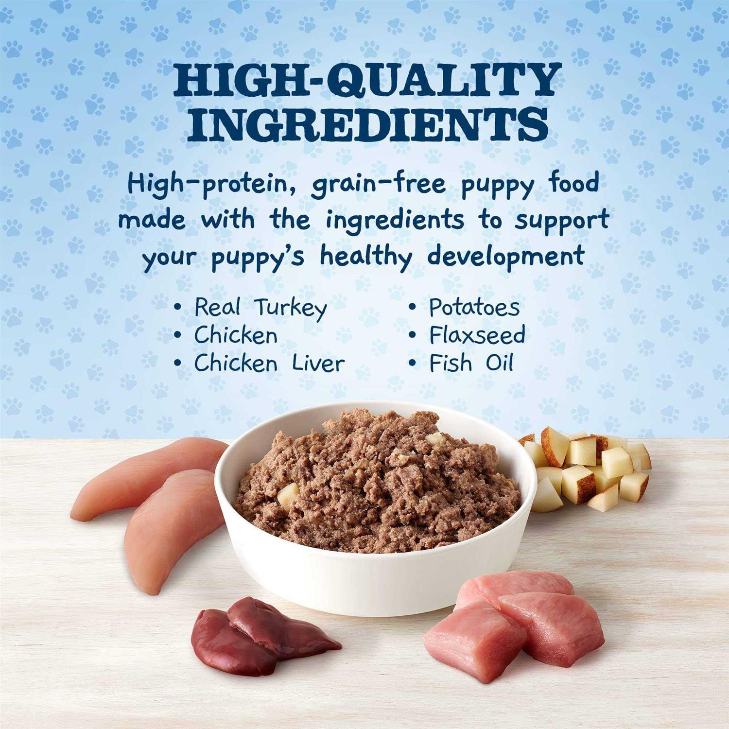 Blue Buffalo Baby Blue Healthy Growth Formula Grain-Free High Protein Turkey & Potato Recipe Puppy Wet Food - Pet Supplies online store