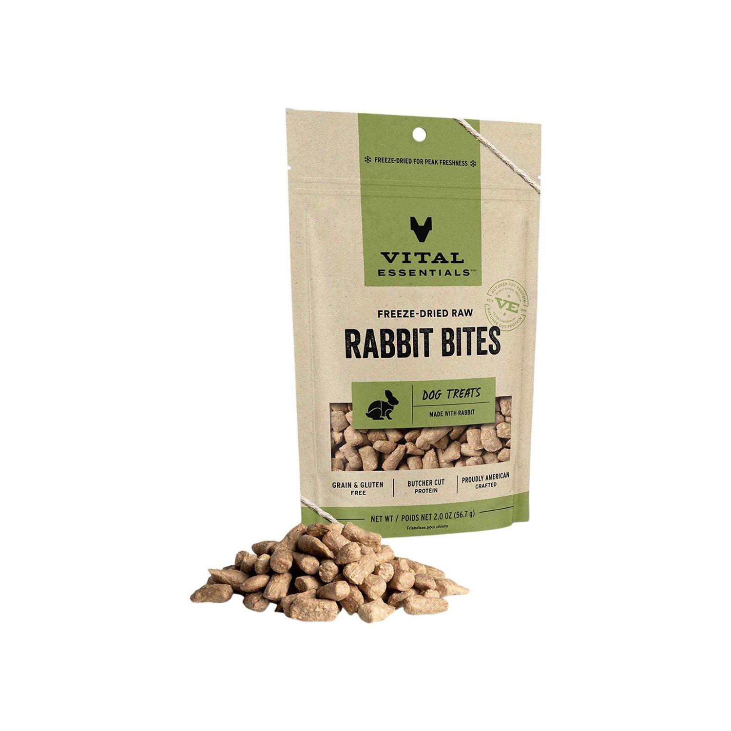 Vital Essentials Freeze-Dried Rabbit Bites Dog Treats - Pet Supplies online store