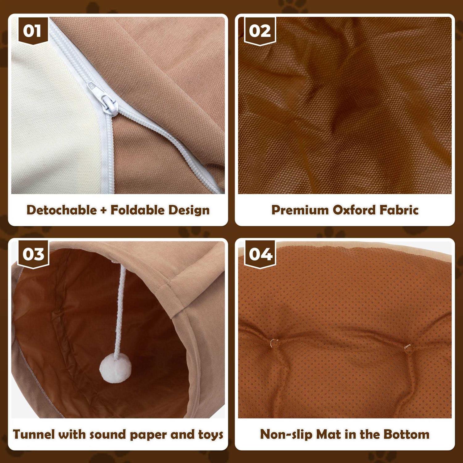 Coziwow Cat Tunnel with Cat Bed - Pet Supplies online store