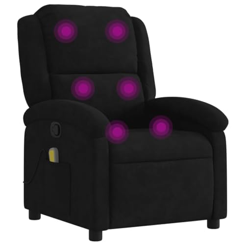 Massage Recliner Chair Black Velvet,Massage and Recliner Chair Ultimate Relaxation with Adjustable Comfort Armchairs Recliner Sleeper Chairs for Living Room