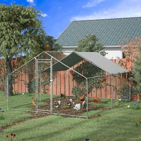 Toetol Extra Large Metal Chicken Coop Walking Poultry Cage Hen Run House Rabbits Habitat Cage Spire Shaped Coops with Waterproof and Anti-Ultraviolet - Pet Supplies online store