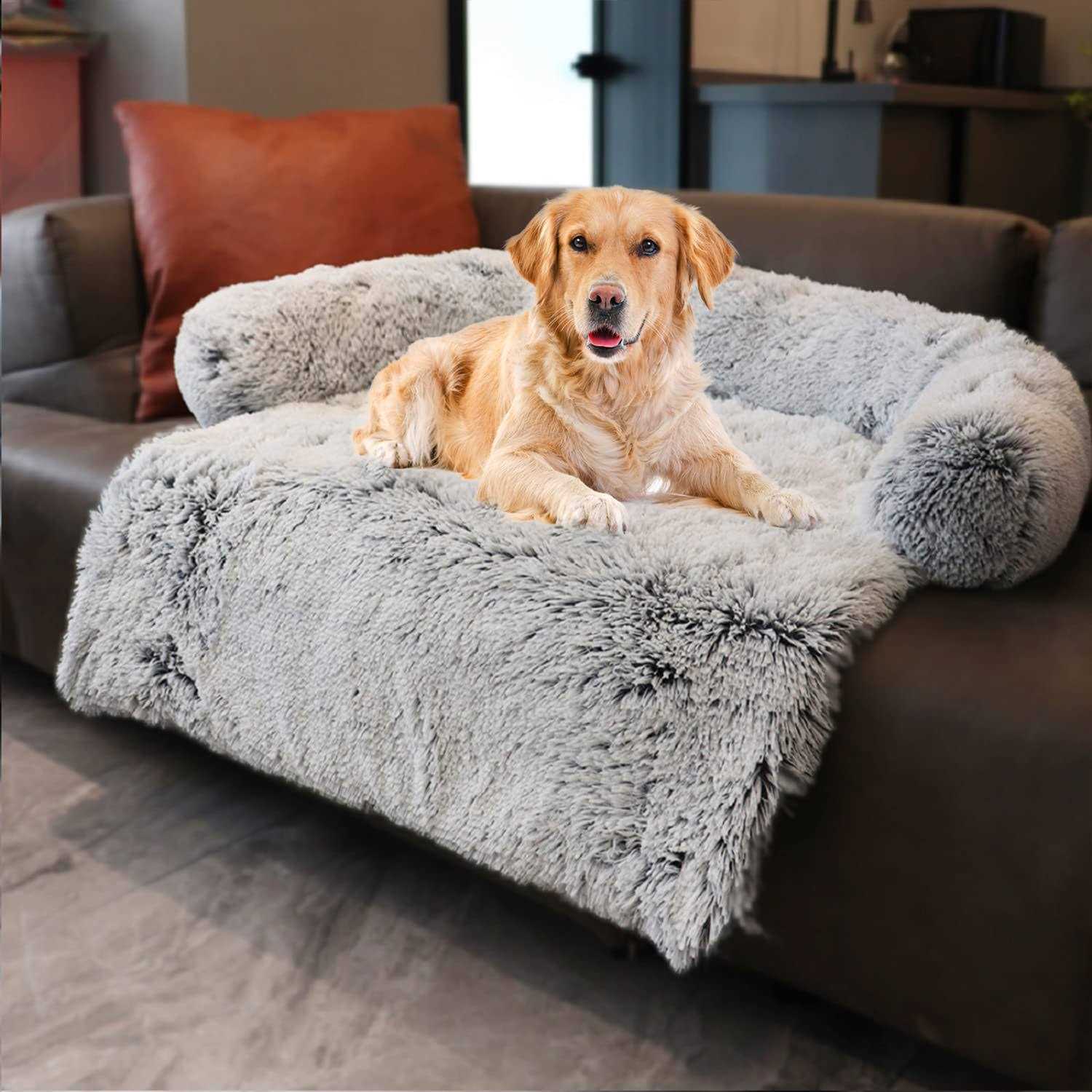 Dekeyoo Pet Couch Protector Waterproof Calming Dog Bed Plush Dog Mat Dog Sofa - Pet Supplies online store