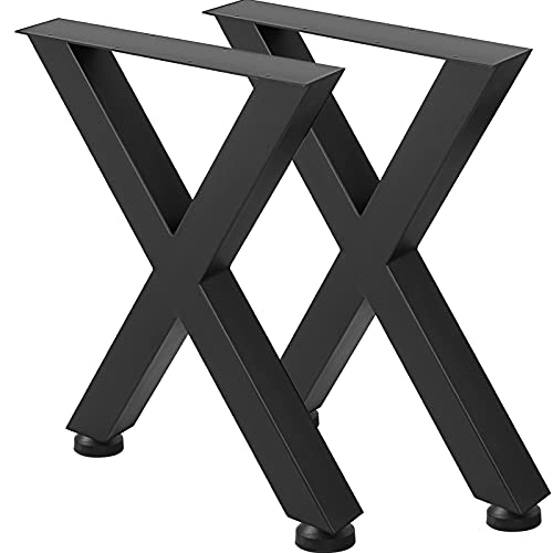 VEVOR Set of 2 Steel Table Legs, 28''Height 30''Wide Dining Table Legs, Heavy Duty 3.1