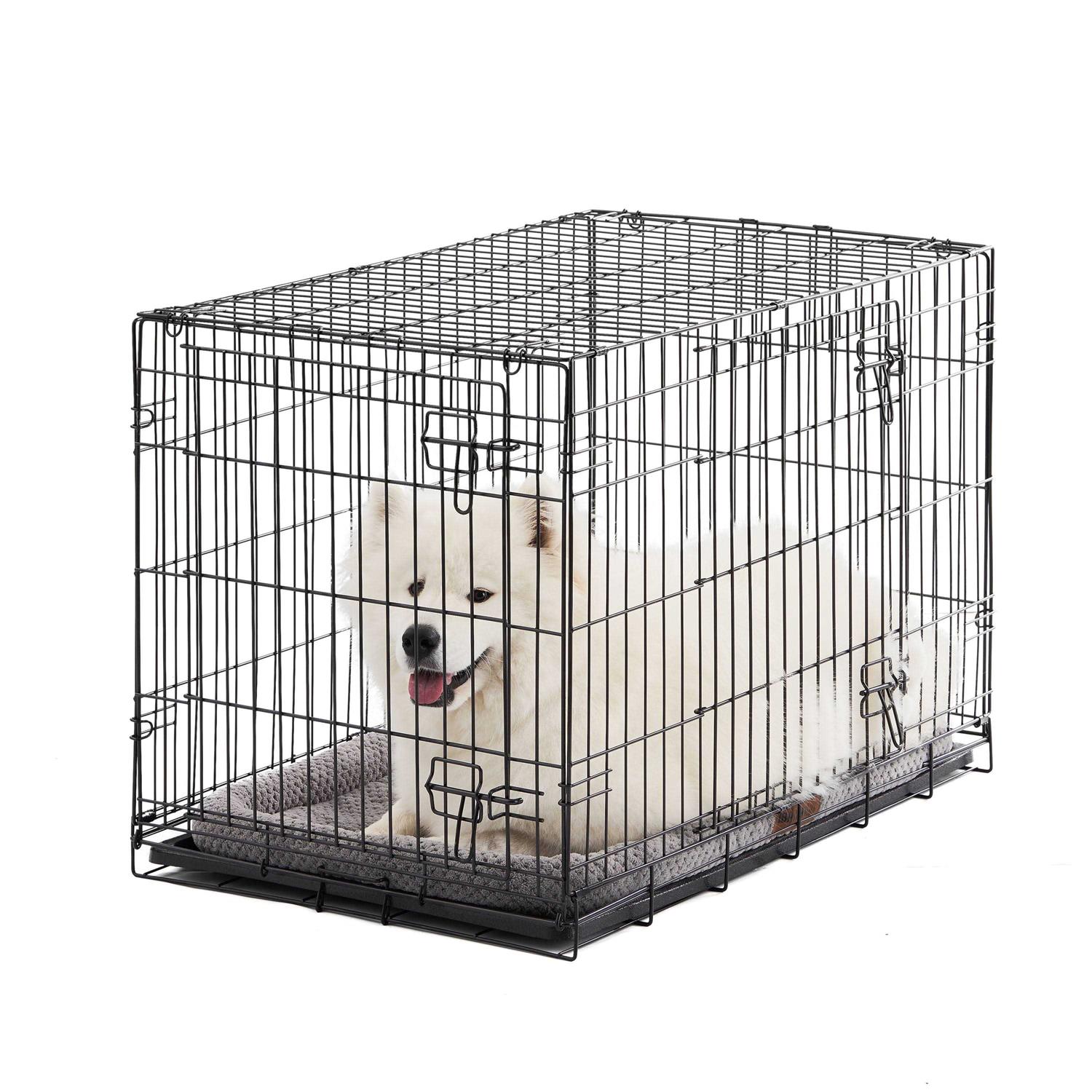 Vibrant Life Double Door Folding Wire Dog Crate with Divider - Pet Supplies online store