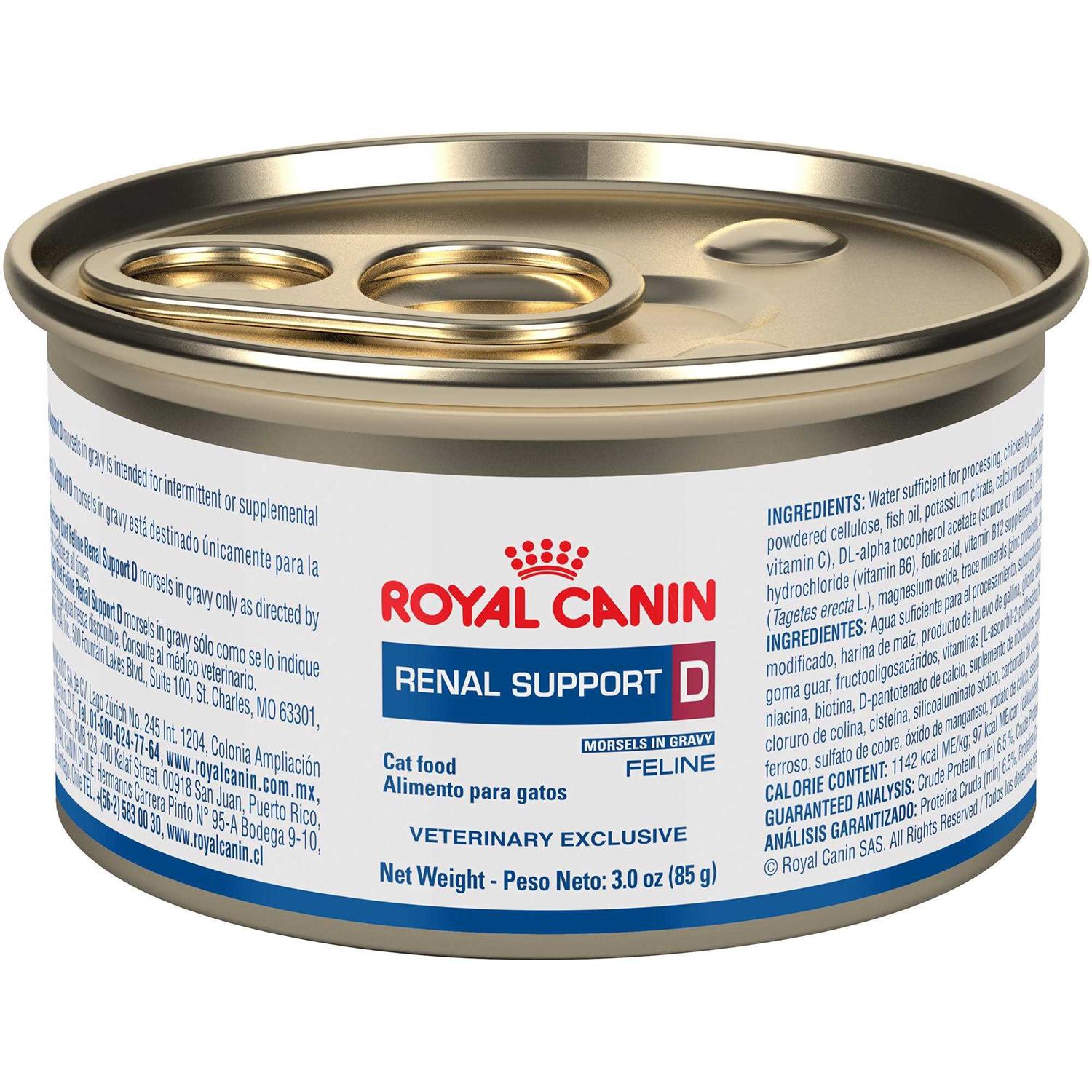 Royal Canin Veterinary Diet Feline Renal Support D Canned Food - Pet Supplies online store