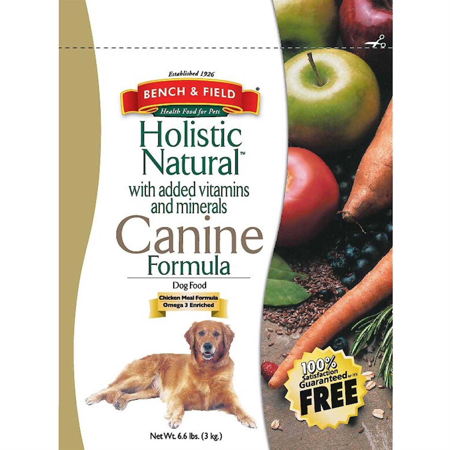 Bench & Field Holistic Natural Adult Dry Dog Food, Chicken Meal and Brown Rice Recipe 6.6 lb Bag - Pet Supplies online store