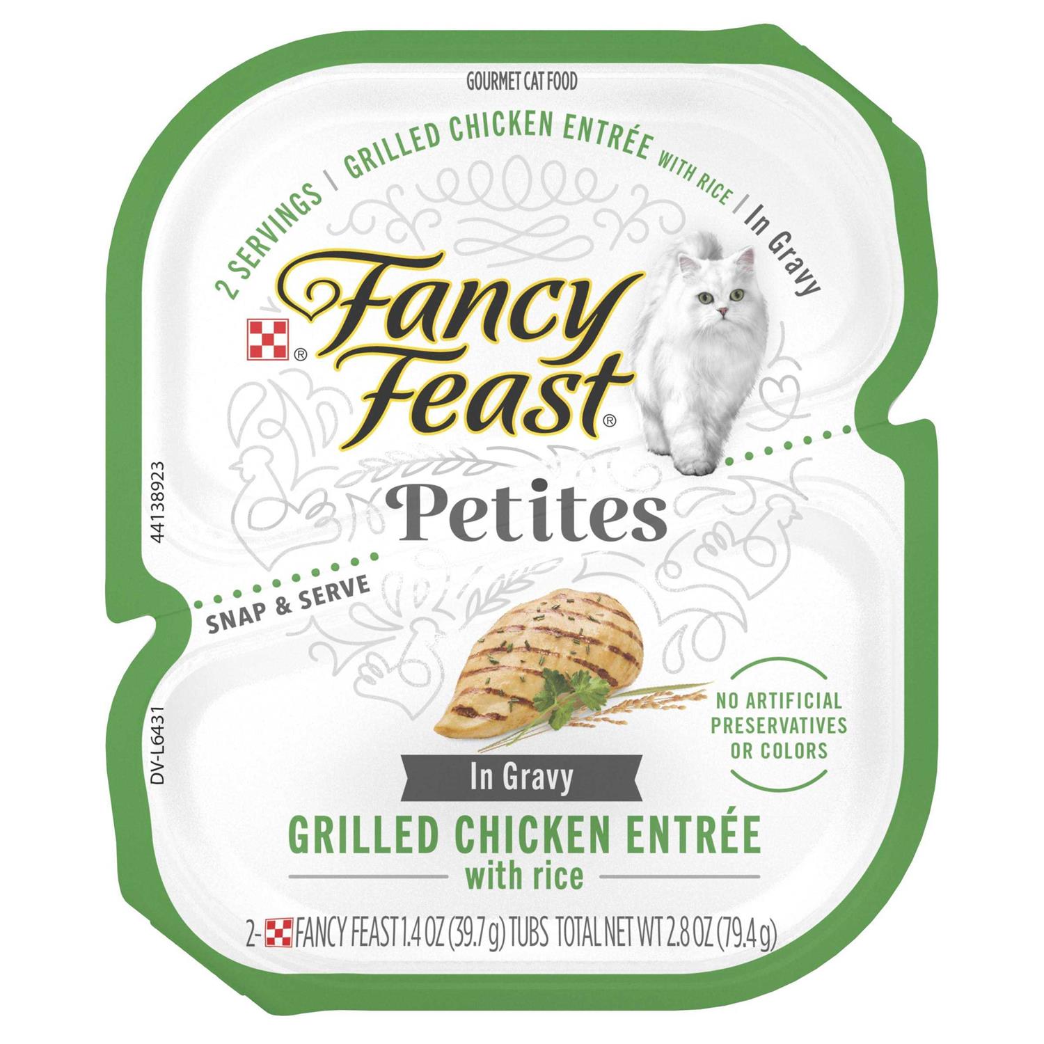 Fancy Feast Petites Grilled Chicken with Rice Entree Gourmet Gravy Wet Cat Food - Pet Supplies online store