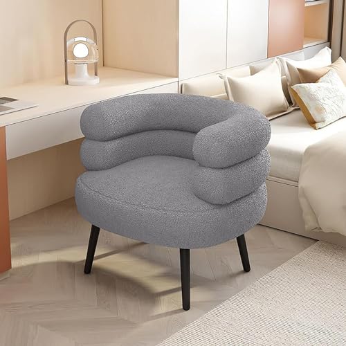 Chairs Lounge Chairs Cosmetic Chairs Single Sofa Chair with Legs Upholstered Reading Chair for Living Rooms, Bedrooms, Offices and Parlours (White)