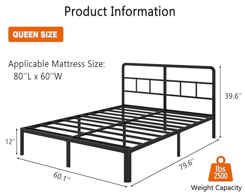 14 Inch Twin Metal Bed Frame with Rounded Corners Legs,Heavy Duty Steel Slats Platform Bed,No Box Spring Needed,Noise Free,Non-Slip,Easy Assembly