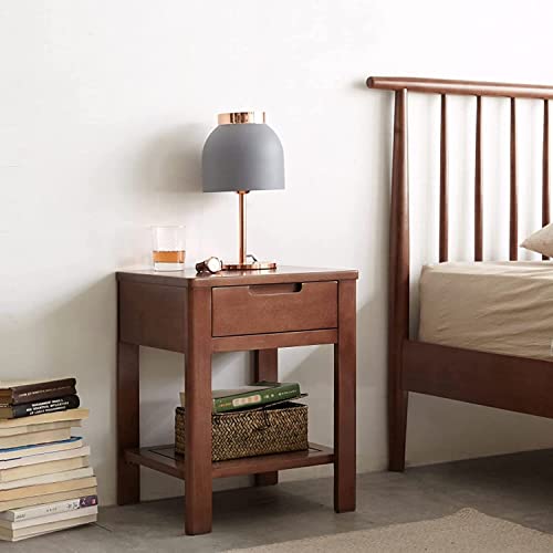 Bedside Table Solid Wood Nightstand Bedside Table with 1-Drawer Side End Table for Living Room Bedroom Nightstand Side Table