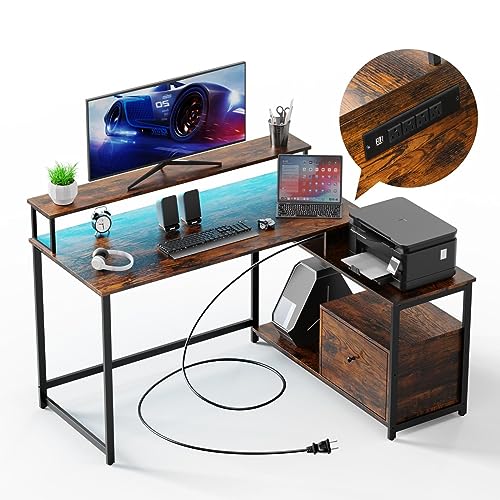 Small Rustic Brown Standing Desk - Height Adjustable Office Desk Mobile Rolling Stand Up Desk with Exquisite Look Portable Sit to Stand Laptop Workstation for Home