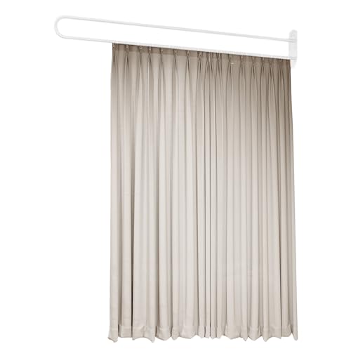 1 Set Room Divider Curtains for Hospital Beauty Clinic Between Beds, Tall 2m Privacy Partitions Cubicle Curtain/Drapes Panels with U Shaped Rail Metal Support Track, Modern Area Separator Screen