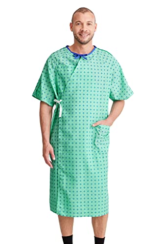 Care+Wear Hospital Gown with Plastic Snaps x Parsons - Comfortable Medical Gowns for Women and Men, Made from Cotton/Poly Blend with Plastic Snaps, Combines Function with Dignity and Style